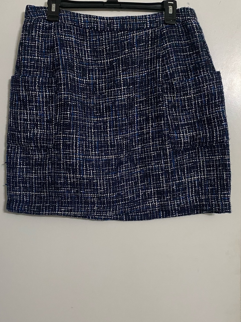 Rebecca Minkoff Navy and White Tweed Pencil Skirt